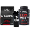 Kit Creatina Pura 1Kg + 100% Whey 900g Refil + Coqueteleira Preta 700ml - Dark Lab