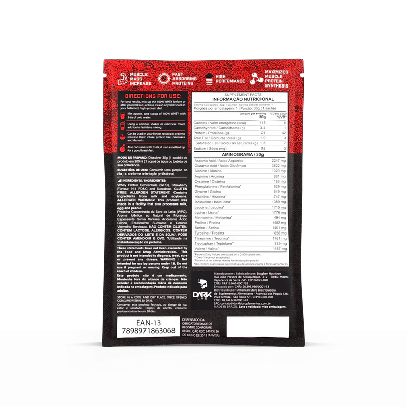 Sachê 30g 100% Whey Protein 1 Dose - Dark Lab